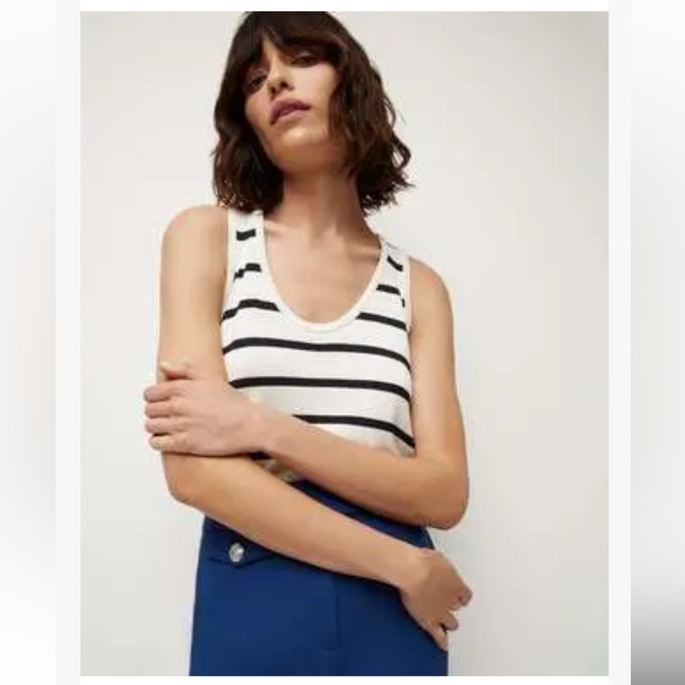 NWT- VERONICA BEARD Conroe striped knitted tank -XS